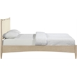 Meridian Furniture Santos Cream Vegan Leather Headboard And Wood Queen Bed
