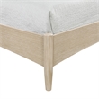 Meridian Furniture Santos Cream Vegan Leather Headboard And Wood Queen Bed