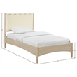 Meridian Furniture Santos Cream Vegan Leather Headboard And Wood Twin Bed