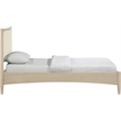 Meridian Furniture Santos Cream Vegan Leather Headboard And Wood Twin Bed