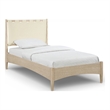 Meridian Furniture Santos Cream Vegan Leather Headboard And Wood Twin Bed