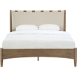 Meridian Furniture Santos Beige Vegan Leather Headboard And Wood Full Bed
