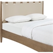 Meridian Furniture Santos Beige Vegan Leather Headboard And Wood King Bed
