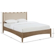 Meridian Furniture Santos Beige Vegan Leather Headboard And Wood Queen Bed