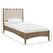 Meridian Furniture Santos Beige Vegan Leather Headboard And Wood Twin Bed