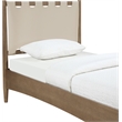 Meridian Furniture Santos Beige Vegan Leather Headboard And Wood Twin Bed