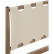 Meridian Furniture Santos Beige Vegan Leather Headboard And Wood Twin Bed