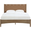 Meridian Furniture Santos Brown Vegan Leather Headboard And Wood King Bed