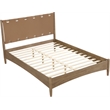 Meridian Furniture Santos Brown Vegan Leather Headboard And Wood King Bed