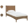 Meridian Furniture Santos Brown Vegan Leather Headboard And Wood Twin Bed