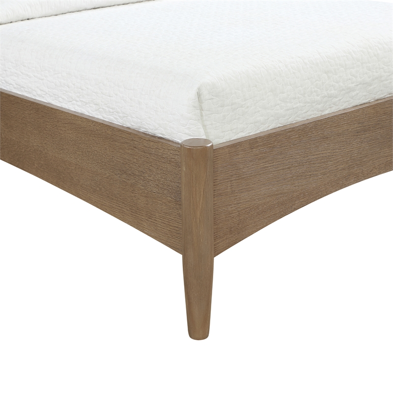 Meridian Furniture Santos Brown Vegan Leather Headboard And Wood Twin Bed