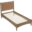 Meridian Furniture Santos Brown Vegan Leather Headboard And Wood Twin Bed