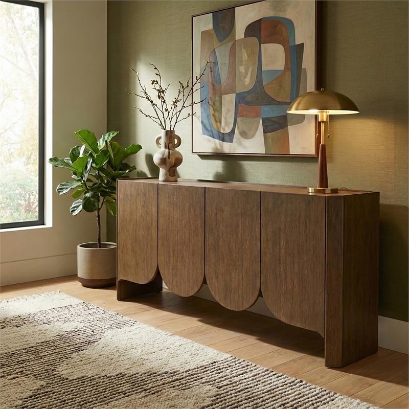 Meridian Furniture Ember Brown Solid Wood Sideboard/Buffet