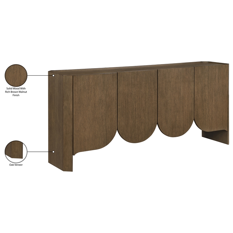 Meridian Furniture Ember Brown Solid Wood Sideboard/Buffet
