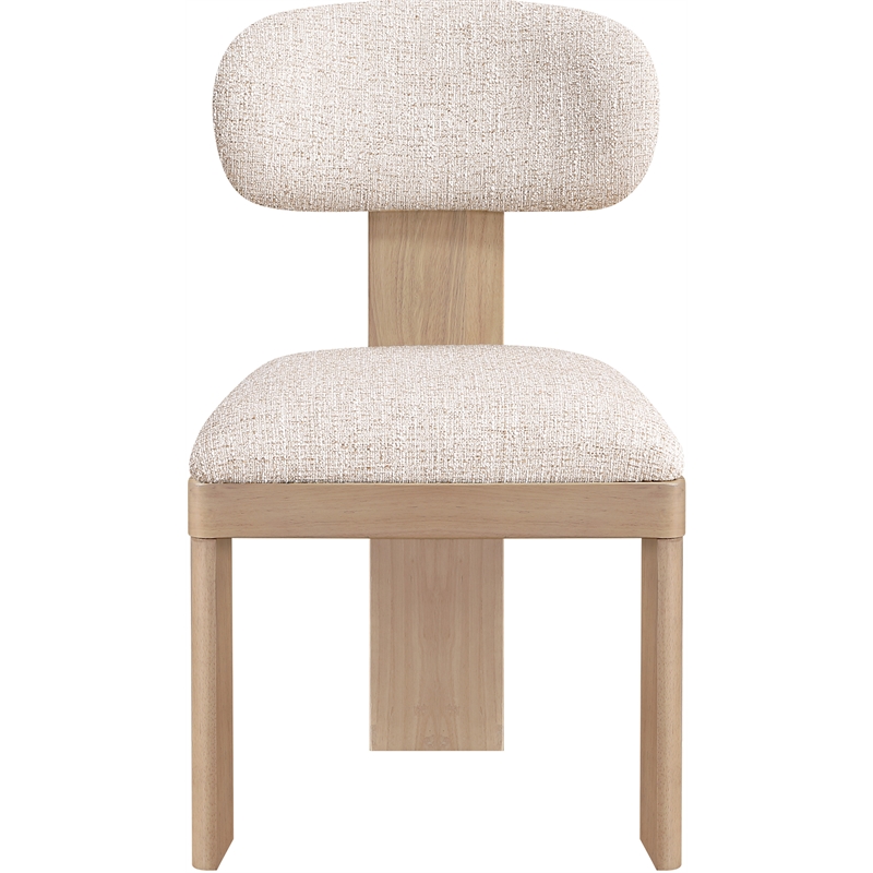 Meridian Furniture Timbra Beige Linen Textured Fabric Dining Chair (Set of 2)