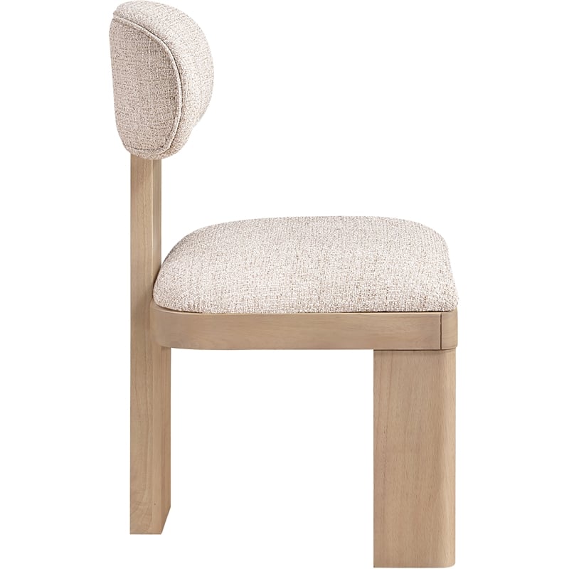 Meridian Furniture Timbra Beige Linen Textured Fabric Dining Chair (Set of 2)