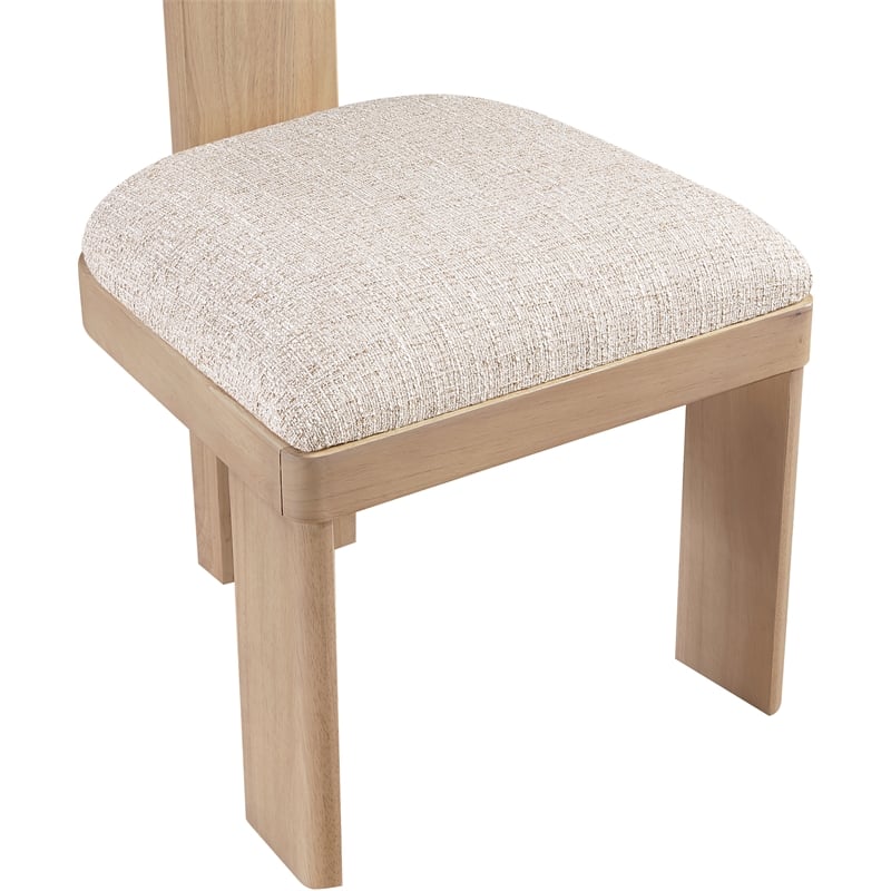 Meridian Furniture Timbra Beige Linen Textured Fabric Dining Chair (Set of 2)