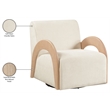 Meridian Furniture Neria Cream Chenille Fabric Upholstered Swivel Accent Chair