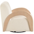 Meridian Furniture Neria Cream Chenille Fabric Upholstered Swivel Accent Chair