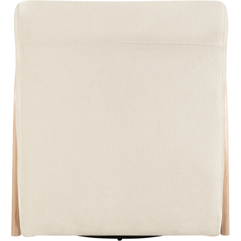 Meridian Furniture Neria Cream Chenille Fabric Upholstered Swivel Accent Chair