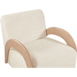 Meridian Furniture Neria Cream Chenille Fabric Upholstered Swivel Accent Chair