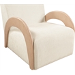 Meridian Furniture Neria Cream Chenille Fabric Upholstered Swivel Accent Chair