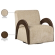Meridian Furniture Neria Beige Chenille Fabric Upholstered Swivel Accent Chair