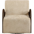 Meridian Furniture Neria Beige Chenille Fabric Upholstered Swivel Accent Chair