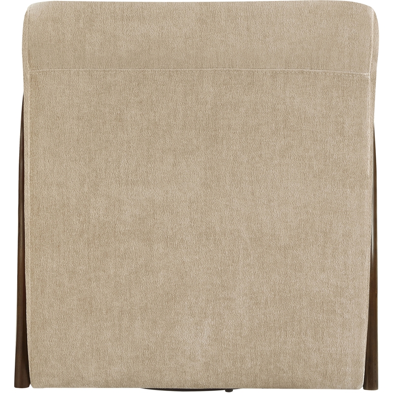 Meridian Furniture Neria Beige Chenille Fabric Upholstered Swivel Accent Chair