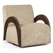 Meridian Furniture Neria Beige Chenille Fabric Upholstered Swivel Accent Chair