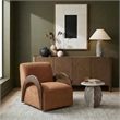 Meridian Furniture Neria Cognac Chenille Fabric Upholstered Swivel Accent Chair