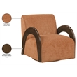Meridian Furniture Neria Cognac Chenille Fabric Upholstered Swivel Accent Chair