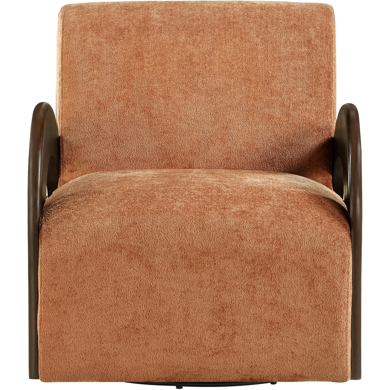 Meridian Furniture Neria Cognac Chenille Fabric Upholstered Swivel Accent Chair