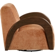 Meridian Furniture Neria Cognac Chenille Fabric Upholstered Swivel Accent Chair
