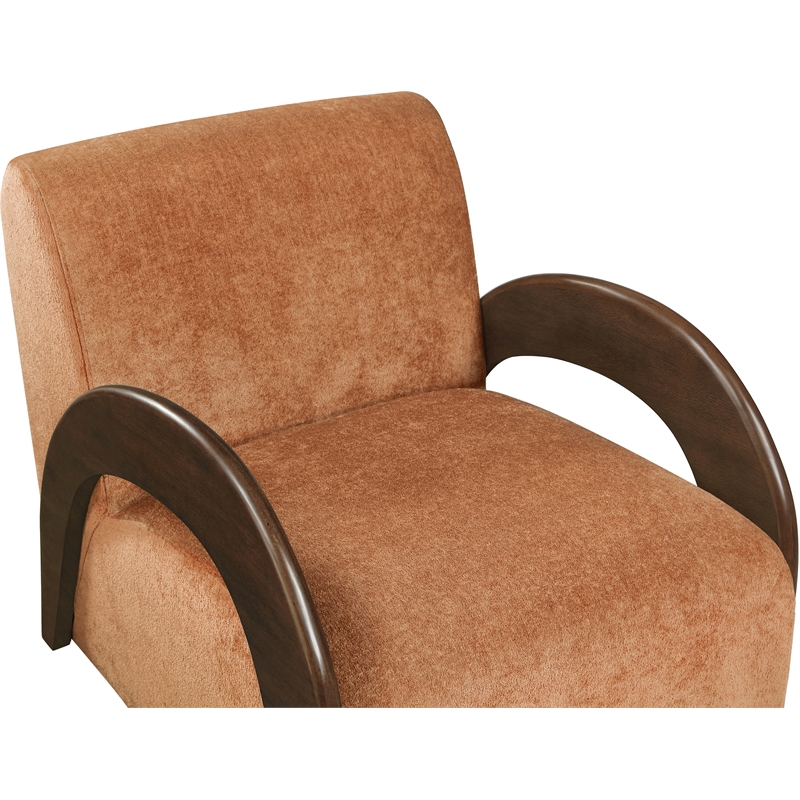 Meridian Furniture Neria Cognac Chenille Fabric Upholstered Swivel Accent Chair