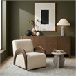 Meridian Furniture Neria Cream Chenille Fabric Upholstered Swivel Accent Chair