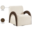 Meridian Furniture Neria Cream Chenille Fabric Upholstered Swivel Accent Chair