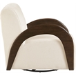 Meridian Furniture Neria Cream Chenille Fabric Upholstered Swivel Accent Chair