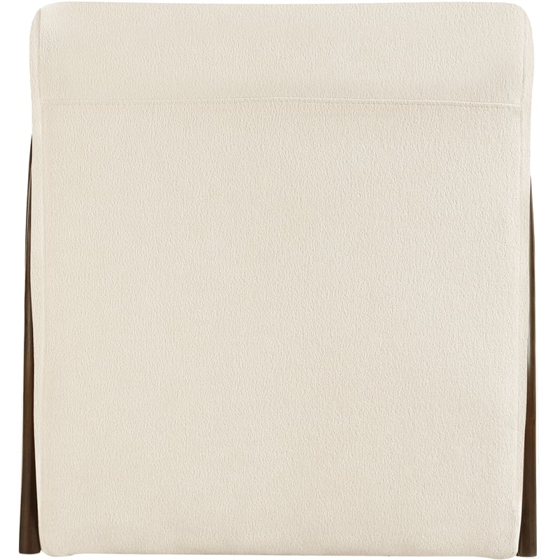 Meridian Furniture Neria Cream Chenille Fabric Upholstered Swivel Accent Chair