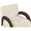 Meridian Furniture Neria Cream Chenille Fabric Upholstered Swivel Accent Chair