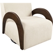 Meridian Furniture Neria Cream Chenille Fabric Upholstered Swivel Accent Chair