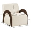 Meridian Furniture Neria Cream Chenille Fabric Upholstered Swivel Accent Chair