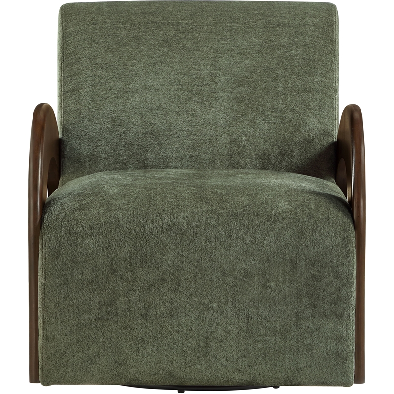 Meridian Furniture Neria Green Chenille Fabric Upholstered Swivel Accent Chair