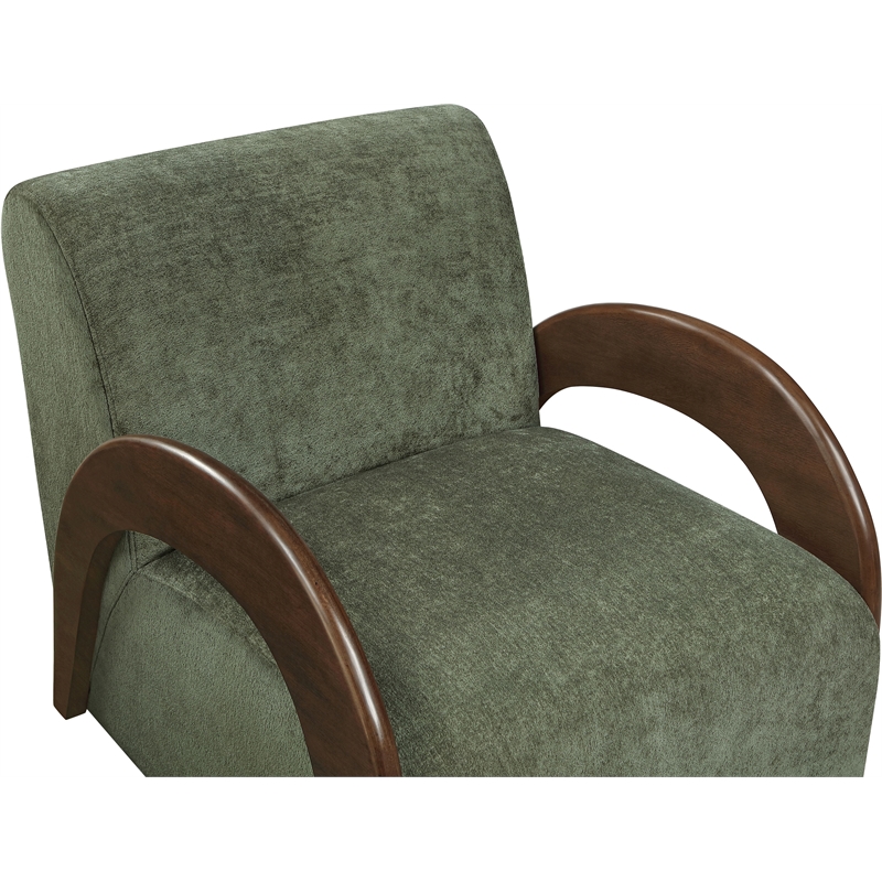 Meridian Furniture Neria Green Chenille Fabric Upholstered Swivel Accent Chair