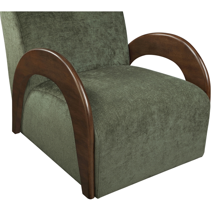 Meridian Furniture Neria Green Chenille Fabric Upholstered Swivel Accent Chair
