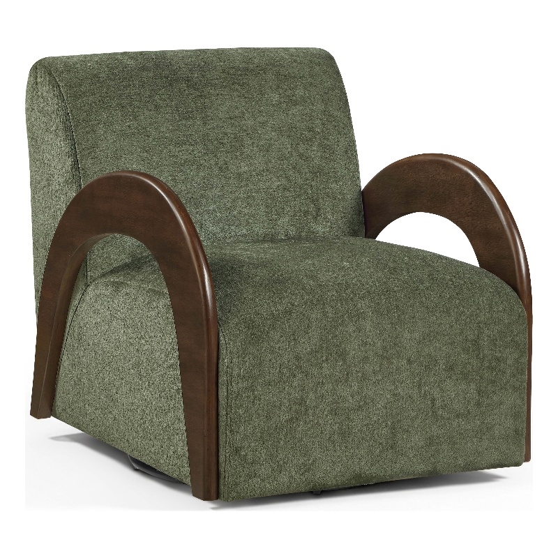 Meridian Furniture Neria Green Chenille Fabric Upholstered Swivel Accent Chair