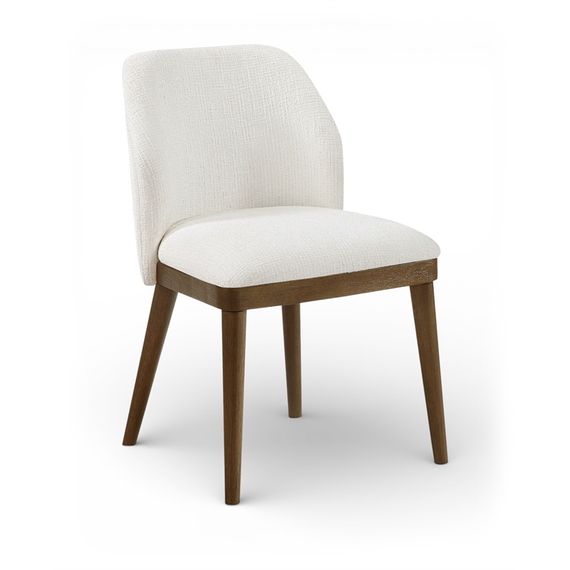 Meridian Furniture Valeo Cream Linen Textured Fabric Dining Chair (Set of 2)