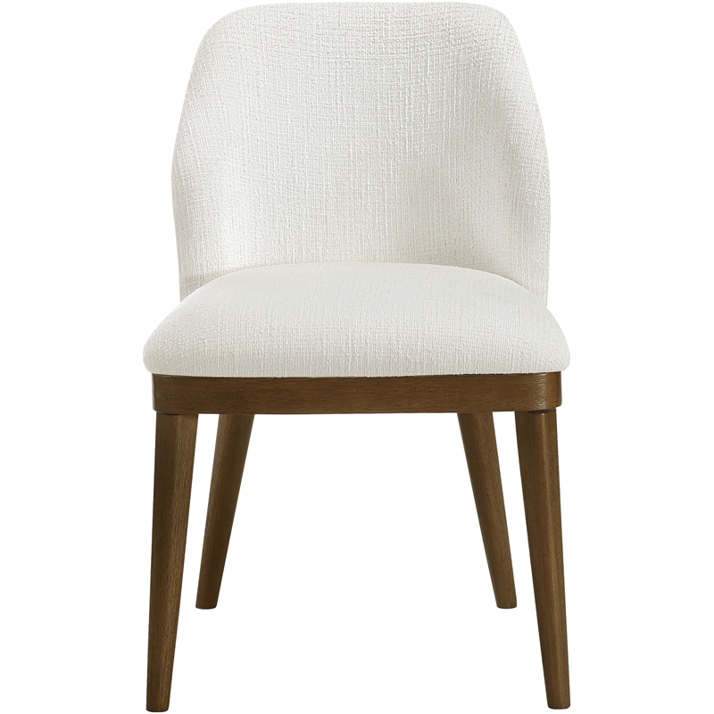 Meridian Furniture Valeo Cream Linen Textured Fabric Dining Chair (Set of 2)