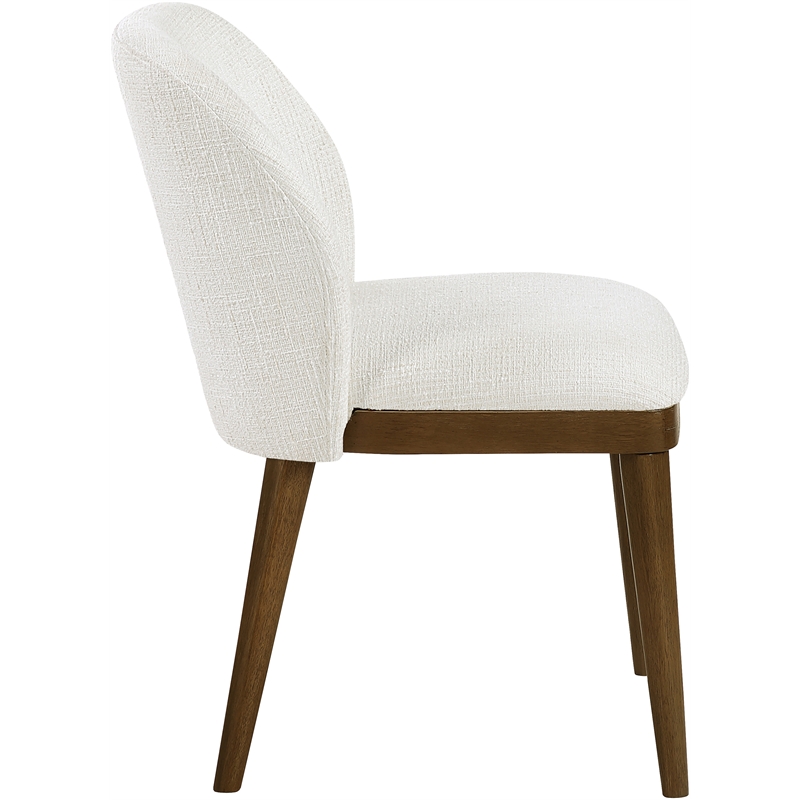 Meridian Furniture Valeo Cream Linen Textured Fabric Dining Chair (Set of 2)
