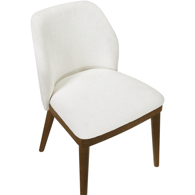 Meridian Furniture Valeo Cream Linen Textured Fabric Dining Chair (Set of 2)